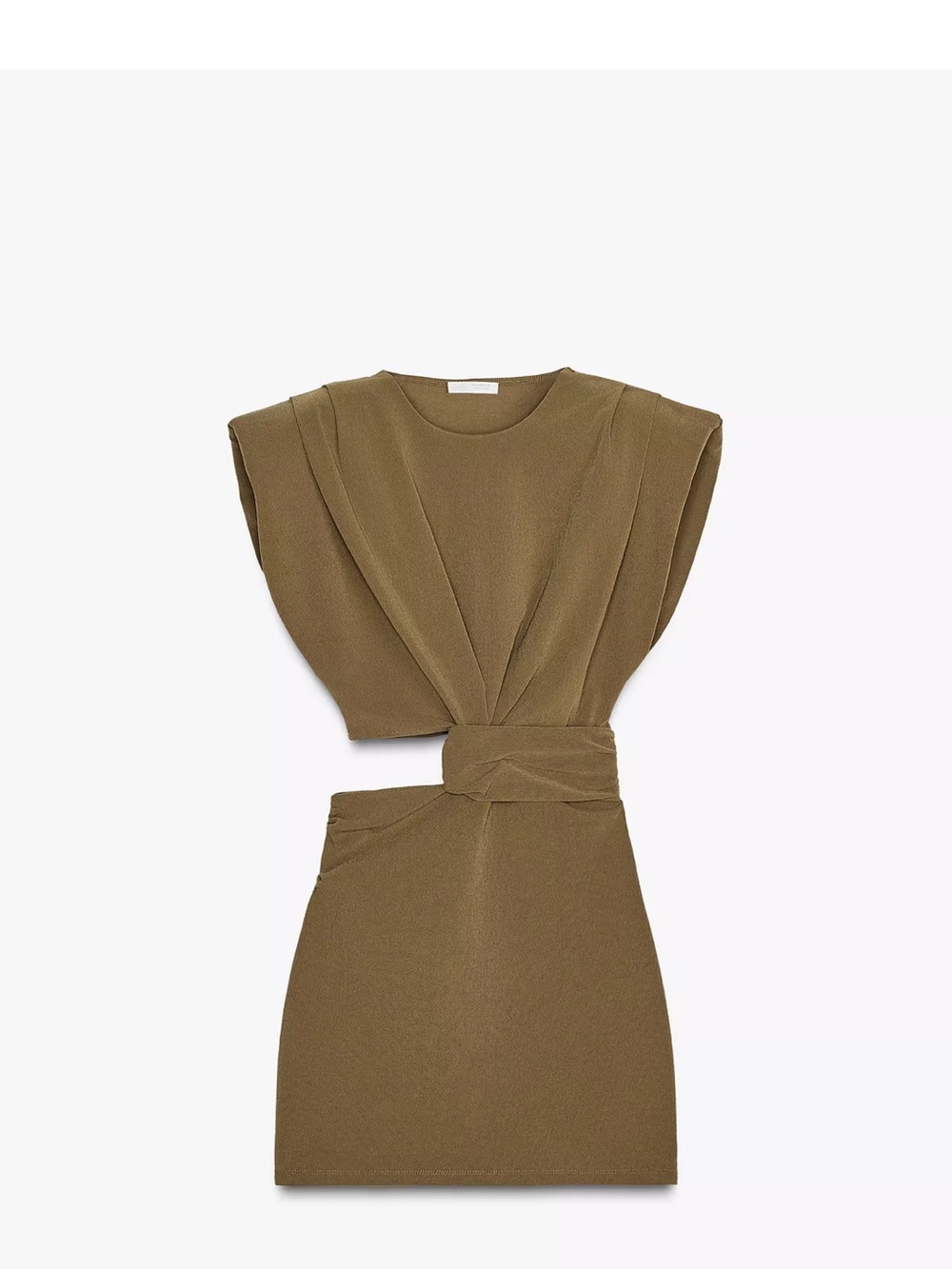 Zara Olive Cutout Waist Mini Dress